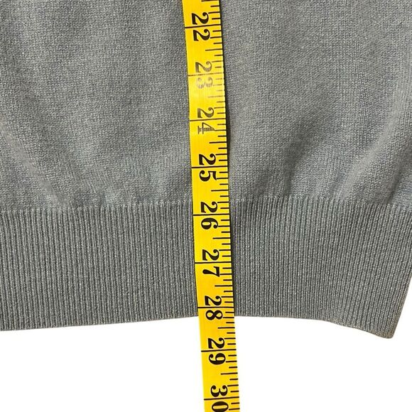 Folio New York Mens 100% Cashmere Sweater M Baby Blue V-Neck Quiet Luxury Preppy - Picture 4 of 6